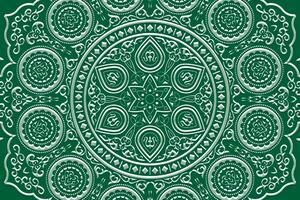 Tapeta nježna etnička Mandala u zelenom dizajnu