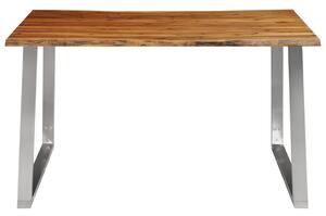 VidaXL Blagovaonski stol 140 x 80 x 75 cm od bagremovog drva i čelika