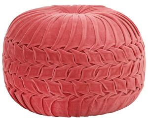 VidaXL Tabure od pamučnog baršuna nabrani dizajn 40 x 30 cm ružičasti