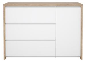 Bijela/u prirodnoj boji komoda u dekoru hrasta 119x84x48 cm Next – Tvilum