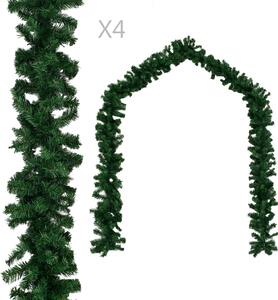 VidaXL Božićne girlande 4 kom zelene 270 cm PVC