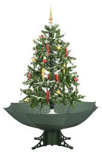 VidaXL Božićno drvce koje sniježi sa stalkom zeleno 140 cm