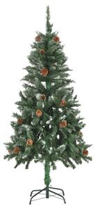 VidaXL Umjetno božićno drvce sa šiškama i bijelim sjajem 150 cm