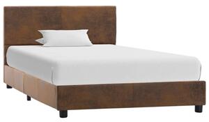 VidaXL Okvir za krevet od umjetne brušene kože smeđi 90 x 200 cm