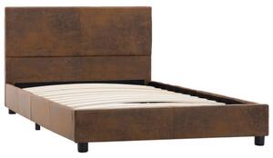 VidaXL Okvir za krevet od umjetne brušene kože smeđi 100 x 200 cm