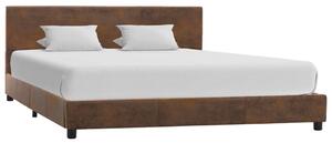VidaXL Okvir za krevet od umjetne brušene kože smeđi 160 x 200 cm