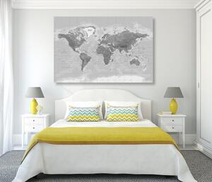 Slika prekrasni crno-bijeli zemljovid svijeta