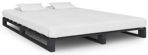 VidaXL Okvir za krevet od paleta sivi 140 x 200 cm od masivne borovine