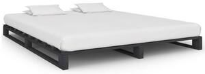 VidaXL Okvir za krevet od paleta od masivne borovine sivi 200 x 200 cm