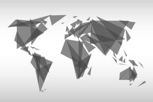 Slika geometrijski zemljovid svijeta u crno-bijelom dizajnu