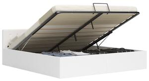 VidaXL Hidraulični okvir za krevet od umjetne kože bijeli 160 x 200 cm
