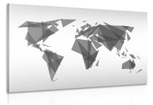 Slika geometrijski zemljovid svijeta u crno-bijelom dizajnu