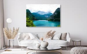 Slika oslikano planinsko jezero