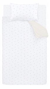 Bijela/bež pamučna dječja posteljina za krevet za jednu osobu 135x200 cm Mini Star & Stripes – Bianca