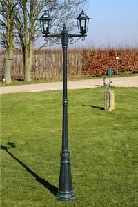 VidaXL Vrtna stupna svjetiljka 215 cm tamnozelena/crna aluminijska