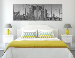 Slika most Manhattan u New Yorku u crno-bijelom dizajnu