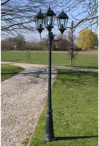 VidaXL Vrtna stupna svjetiljka 3-lanterne 230 cm tamno zelena/crna