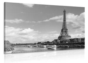 Slika prekrasna panorama Pariza u crno-bijelom dizajnu