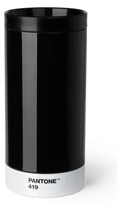 Crna putna šalica od nehrđajućeg čelika Pantone, 430 ml