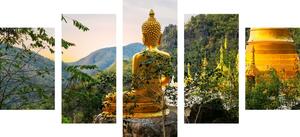 5-dijelna slika pogled na zlatnog Buddhu