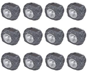 VidaXL Vanjski LED reflektor na solarni pogon u obliku kamena 12 kom