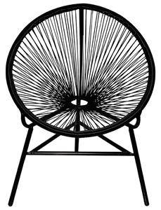 VidaXL Vrtna okrugla stolica poliratan crna
