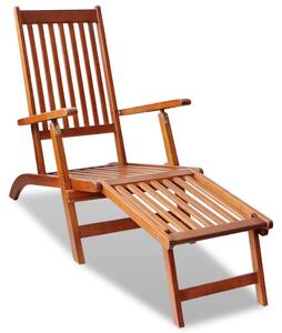 VidaXL Vrtna stolica s naslonom za noge masivno bagremovo drvo