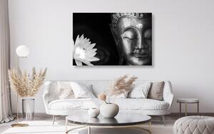 Slika božanstveni Buddha u crno-bijelom dizajnu
