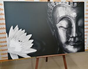 Slika božanstveni Buddha u crno-bijelom dizajnu
