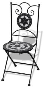 VidaXL Sklopive bistro stolice 2 kom keramičke crno-bijele