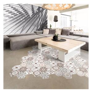 Set od 10 podnih samoljepljivih naljepnica Ambiance Floor Stickers Hexagons Cornalina, 40 x 90 cm