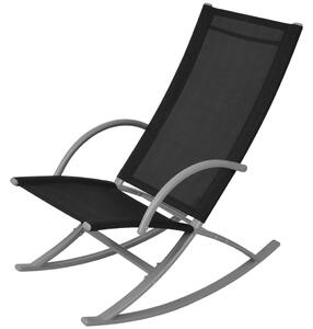 VidaXL Vrtne stolice za ljuljanje 2 kom čelik i tekstilen crne