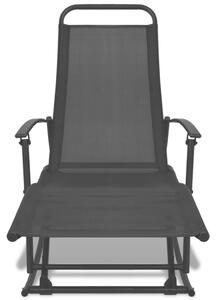 VidaXL Vrtna stolica za ljuljanje čelik i tekstilen crna