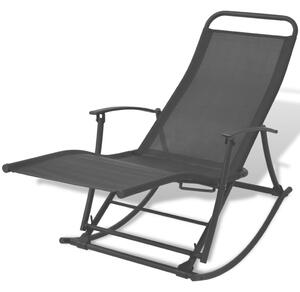 VidaXL Vrtna stolica za ljuljanje čelik i tekstilen crna