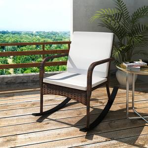 VidaXL Vrtna stolica za ljuljanje od poliratana smeđa
