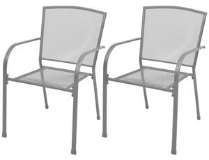 VidaXL Vrtne složive stolice 2 kom čelik sive