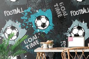 Samoljepljiva tapeta nogometna lopta u tirkiznoj boji