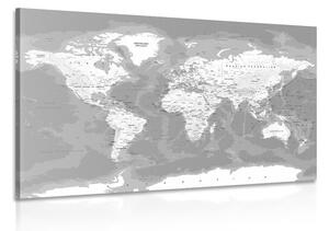 Slika stilski crno-bijeli zemljovid svijeta