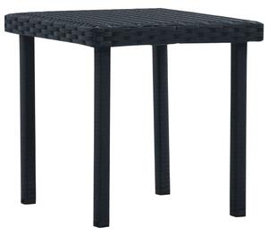 VidaXL Vrtni stolić za čaj crni 40 x 40 x 40 cm od poliratana