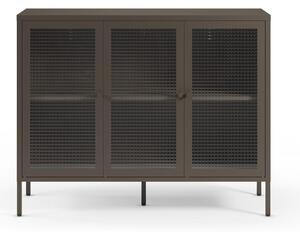 Siva metalna vitrina 121x90x40 cm Layna – Marckeric
