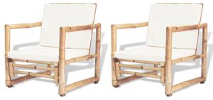 VidaXL Vrtne stolice 2 kom s jastucima bambus