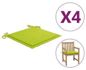 VidaXL Jastuci za vrtne stolice 4 kom jarko zeleni 50x50x3 cm tkanina