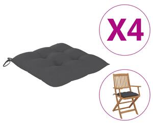 VidaXL Jastuci za stolice 4 kom antracit 40 x 40 x 7 cm od tkanine