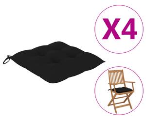 VidaXL Jastuci za stolice 4 kom crni 40 x 40 x 7 cm od tkanine