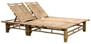 VidaXL Ležaljka za sunčanje za dvije osobe od bambusa s jastucima