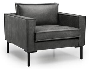 Tamno siva fotelja od imitacije kože Scandic Rate