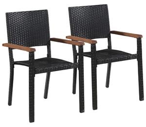VidaXL Vrtne stolice 2 kom od poliratana crne