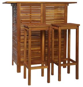 VidaXL 3-dijelni set barskog stola i stolica od masivnog bagremovog drva