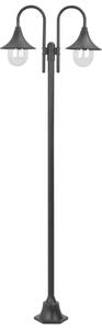 VidaXL Vrtna dvostruka stupna svjetiljka od aluminija E27 220 cm brončana