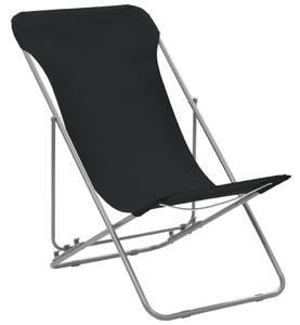 VidaXL Sklopive stolice za plažu 2 kom čelik i tkanina Oxford crne